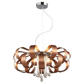 RIBBON CRYSTAL závěsné svítidlo 6x G9 33W bez zdroje 60cm IP20, měděné