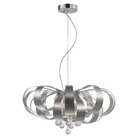 RIBBON CRYSTAL závěsné svítidlo 6x G9 33W bez zdroje 60cm IP20, hliníkové