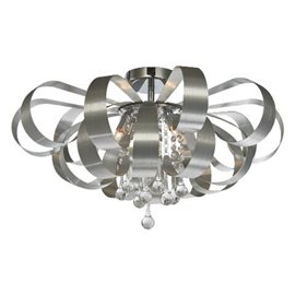 RIBBON CRYSTAL stropní svítidlo 6x G9 33W bez zdroje 60cm IP20, hliníkové