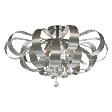RIBBON CRYSTAL stropní svítidlo 6x G9 33W bez zdroje 60cm IP20, hliníkové
