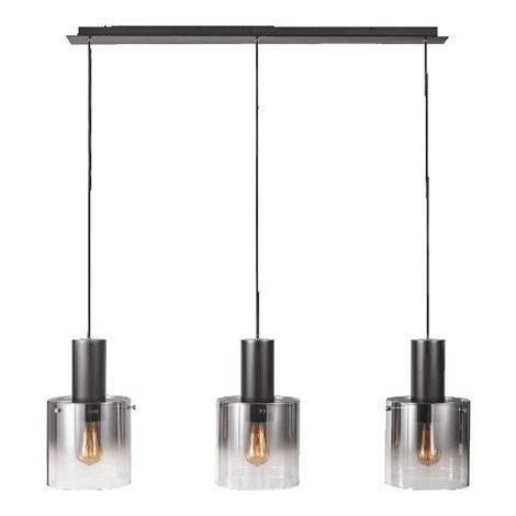 MOXIE závěsné svítidlo 3x E27 60W bez zdroje 90cm IP20, kouřové / černé