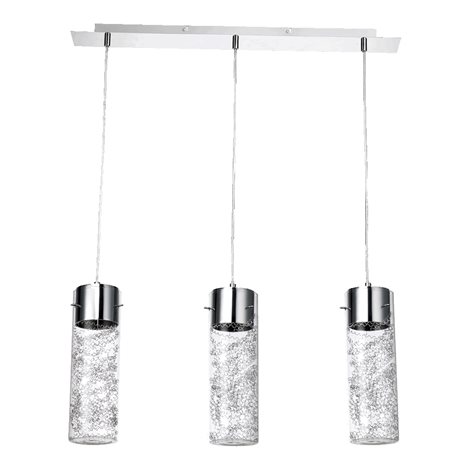 TESSA závěsné svítidlo 3x GU10 50W bez zdroje 70cm IP20, chromové / stříbrné