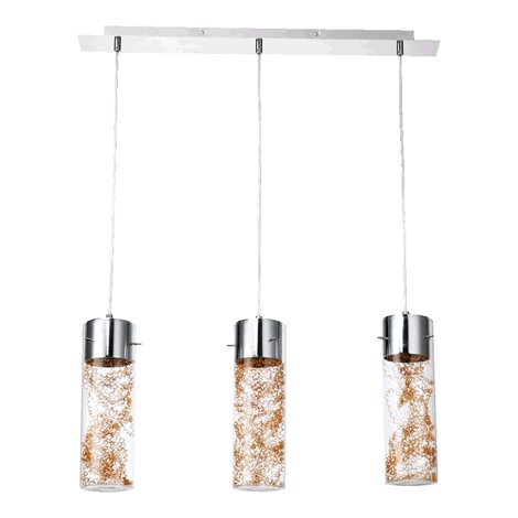 TESSA závěsné svítidlo 3x GU10 50W bez zdroje 70cm IP20, chromové / zlaté