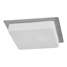 NIZZA stropní svítidlo 2x E27 60W bez zdroje 33cm IP20, saténový nikl / opálové sklo