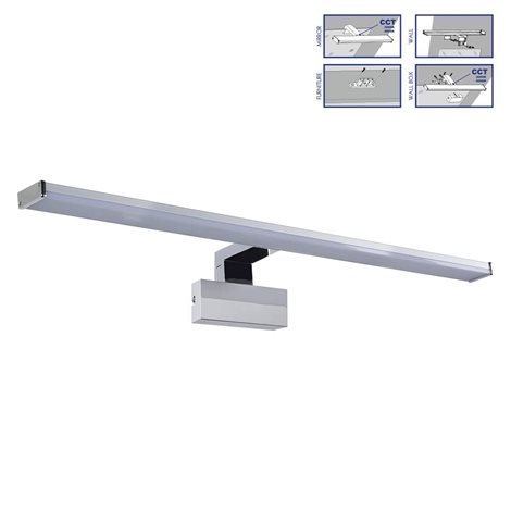 TREMOLO PLUS koupelnové nástěnné svítidlo LED 12W 1310lm 3000K/4000K CCT 78cm IP44, chromové