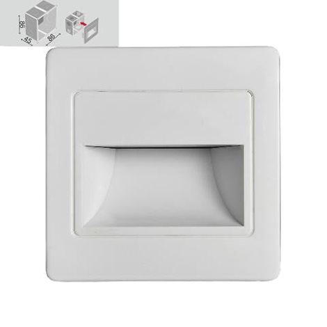 STEP LIGHT schodišťové svítidlo LED 1,5W 120lm 4000K 8,6cm hranaté IP20, bílé 1