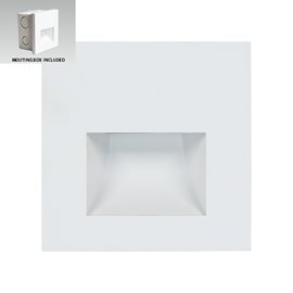 STEP LIGHT SUNNY schodišťové svítidlo LED 1W 70lm 4000K 8,7cm hranaté IP20, bílé