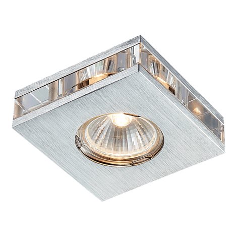 DOWNLIGHT podhledové svítidlo 1x GU10 50W bez zdroje 9cm hranaté IP20, chromové