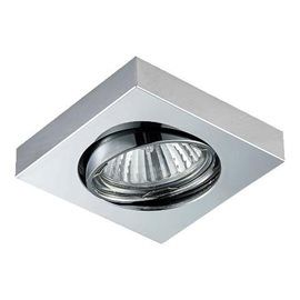 DOWNLIGHT podhledové svítidlo 1x GU10 50W bez zdroje 7,8cm hranaté IP20, chromové