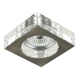 DOWNLIGHT podhledové svítidlo 1x GU10 50W bez zdroje 7,8cm hranaté IP20, saténový nikl