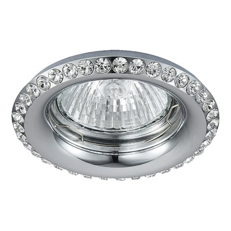 DOWNLIGHT podhledové svítidlo 1x GU10 50W bez zdroje 8cm kulaté IP20, chrom/křišťál