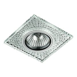 DOWNLIGHT podhledové svítidlo 1x GU10 50W bez zdroje 9cm hranaté IP20, chrom/sklo