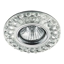 DOWNLIGHT podhledové svítidlo LED 3W 380lm 4000K + 1x GU10 50W bez zdroje 9,5cm kulaté IP20, chrom
