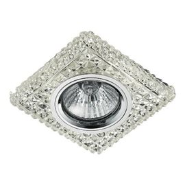 DOWNLIGHT podhledové svítidlo LED 3W 380lm 4000K + 1x GU10 50W bez zdroje 9cm hranaté IP20, chrom