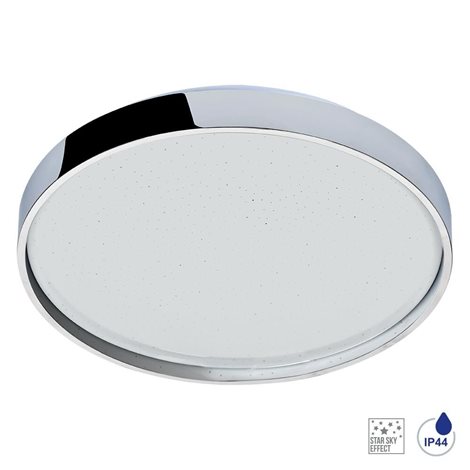 SWIMM koupelnové stropní svítidlo LED 36W 4000lm 4000K 38,5cm kulaté IP44, chromové/třpitivý efekt 1