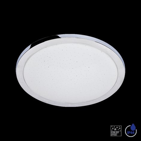 VITTO koupelnové stropní svítidlo LED 18W 1850lm 4000K 31cm kulaté IP44, nikl/třpitivý efekt 1