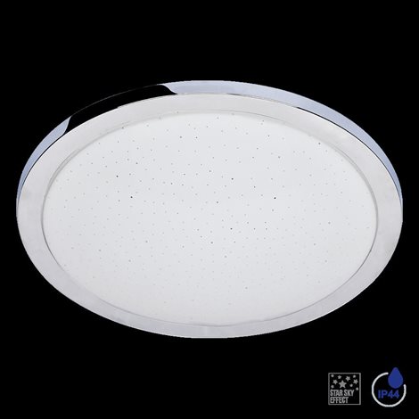 VITTO koupelnové stropní svítidlo LED 36W 4000lm 4000K 41cm kulaté IP44, nikl/třpitivý efekt 1