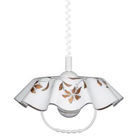 LYRA závěsné stahovací svítidlo 1x E27 60W bez zdroje 40cm kulaté IP20, bílo-zlaté