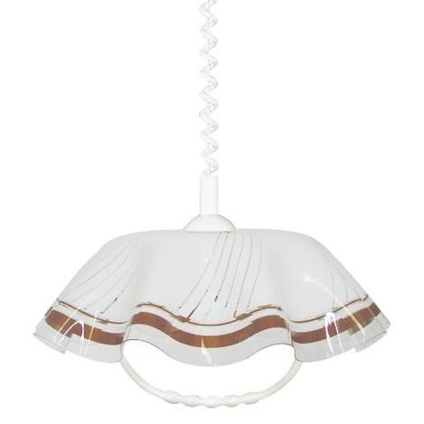 LYRA závěsné stahovací svítidlo 1x E27 60W bez zdroje 40cm kulaté IP20, bílo-hnědé
