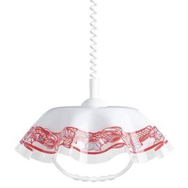 LYRA závěsné stahovací svítidlo 1x E27 60W bez zdroje 40cm kulaté IP20, bílo-červené
