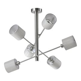 TYNIEL stropní svítidlo 6x E14 40W bez zdroje 60cm IP20, nerez/šedé