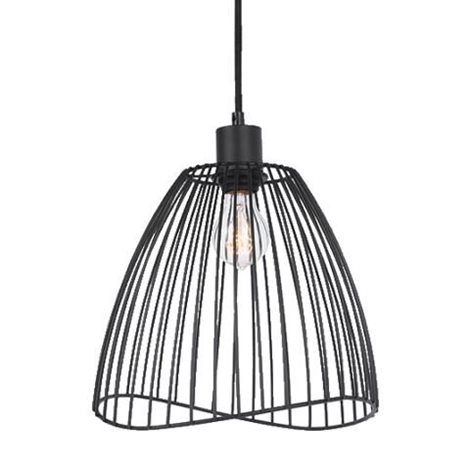 PONY závěsné svítidlo 1x E14 25W bez zdroje 29cm IP20, černá/světlé dřevo
