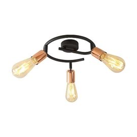 DARIA přisazené bodové svítidlo 3x E27 40W bez zdroje 40cm IP20, černá/měděná