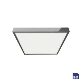 LENYS koupelnový přisazený panel LED 12W 1000lm 4000K 14cm hranatý IP44, chromové