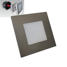 STEP LIGHT schodišťové svítidlo LED 1W 60lm 4000K 8,6cm hranaté IP20, antracitové