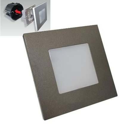 STEP LIGHT schodišťové svítidlo LED 1W 60lm 4000K 8,6cm hranaté IP20, antracitové 1