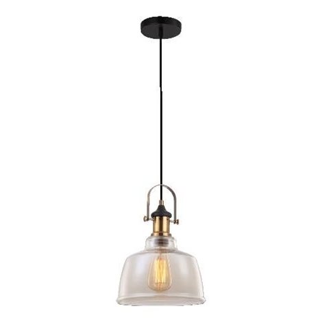 FAMOSA závěsné svítidlo 1x E27 40W bez zdroje 22,5cm IP20, matně černé/koňakové