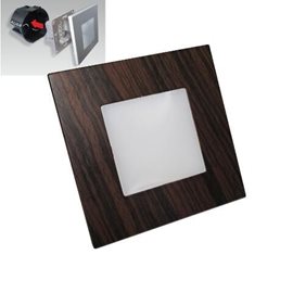 STEP LIGHT schodišťové svítidlo LED 1W 60lm 4000K 8,6cm hranaté IP20, tmavé dřevo