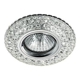 DOWNLIGHT podhledové svítidlo LED 3W 380lm 4000K + 1x GU10 50W bez zdroje 10cm kulaté IP20, chrom