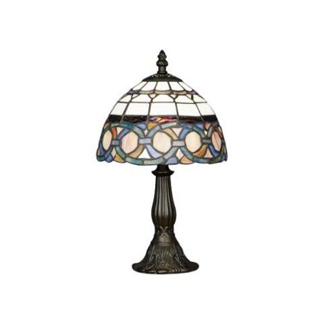 TIFFANY stolní lampa 1x E14 40W bez zdroje 33,5cm IP20, antická hnědá / vitráž