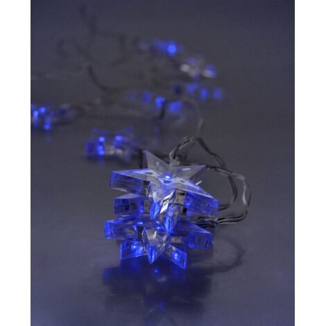 1V52-B LED vánoční řetěz, hvězdy, 1,5m, 10xLED, 2xAA, modré světlo 2