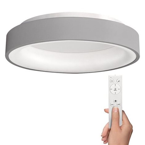 WO768-G LED stropní světlo kulaté Treviso, 48W, 2880lm, stmívatelné, dálk. ovládání, šedá 1