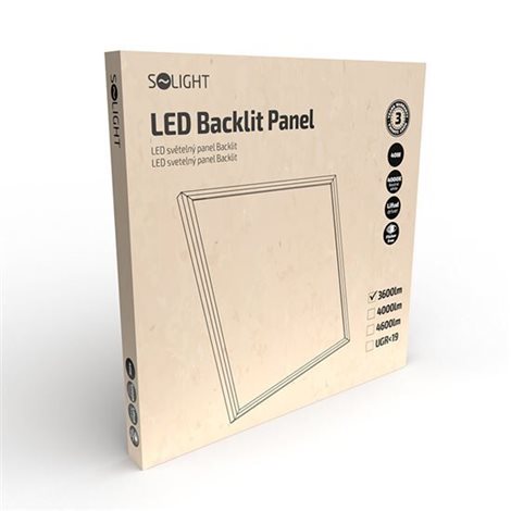 WO15-W LED světelný panel Backlit, 40W, 3600lm, 4000K, 60x60cm, bílá barva 5
