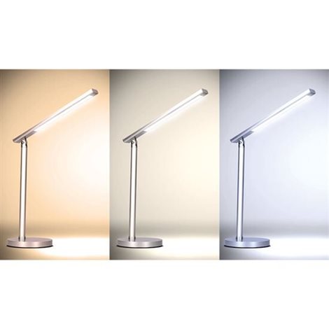 WO53-S LED stolní lampička, 7W, stmívatelná, změna chromatičnosti, stříbrná barva 6