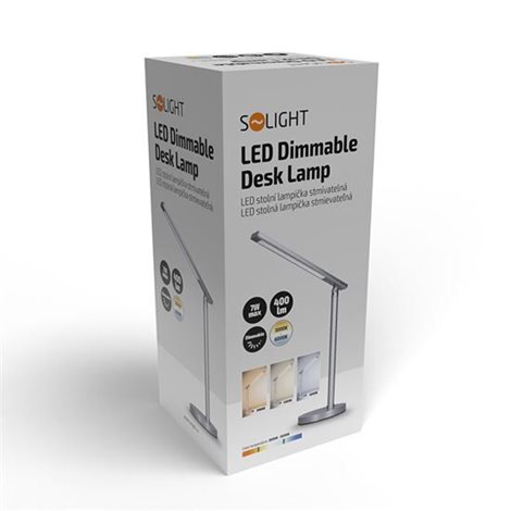 WO53-S LED stolní lampička, 7W, stmívatelná, změna chromatičnosti, stříbrná barva 7