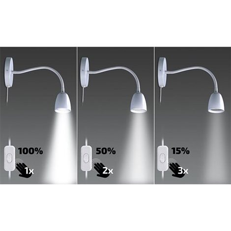 WO54-W LED nástěnná lampička, stmívatelná, 4W, 280lm, 3000K, bílá 3