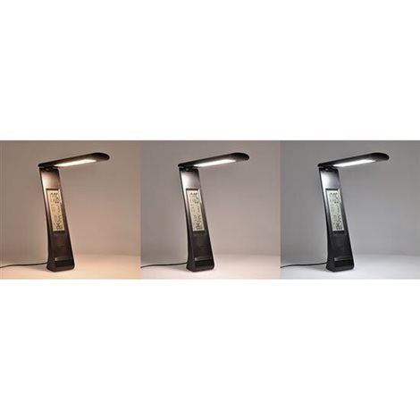 WO58-B LED stolní lampička nabíjecí, 5W, display, změna chromatičnosti, USB, černá 3