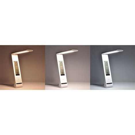 WO58-W LED stolní lampička nabíjecí, 5W, display, změna chromatičnosti, USB, bílá 3