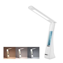WO58-W LED stolní lampička nabíjecí, 5W, display, změna chromatičnosti, USB, bílá