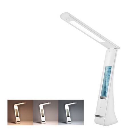 WO58-W LED stolní lampička nabíjecí, 5W, display, změna chromatičnosti, USB, bílá 1