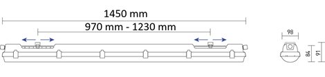 PRIMA LED 1.5ft MAX PCc 5500/840 1F Svítidlo průmyslové LED 1x5500lm 31,9W IP66 10