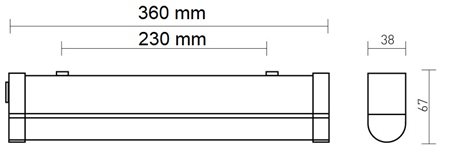 SB LED 1.1ft 1100/840 Interiérové kovové svítidlo s modulem LED 1x1100 lm 9W 4000K 360mm 6