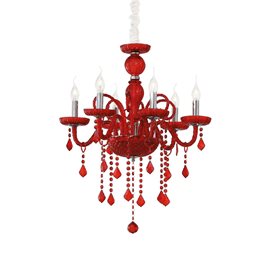 GIUDECCA SP6 závěsné svítidlo 6x E14 40W bez zdroje 58cm IP20, červené