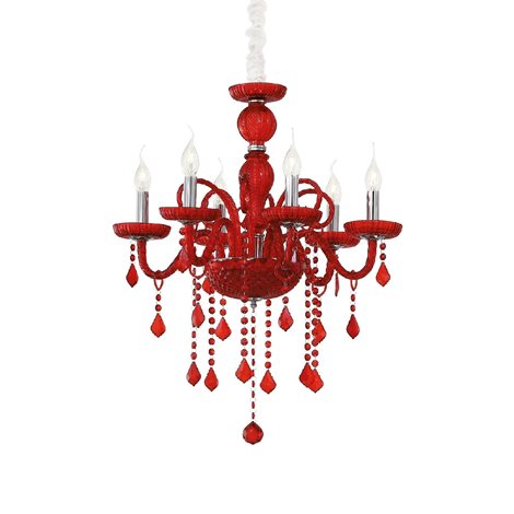 GIUDECCA SP6 závěsné svítidlo 6x E14 40W bez zdroje 58cm IP20, červené 1