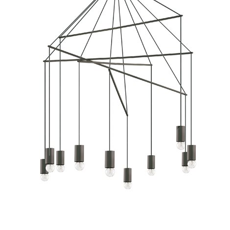 POP SP10 závěsné svítidlo 10x E27 60W bez zdroje 90cm IP20, černé 1