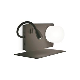 BOOK-1 AP2 nástěnné svítidlo 1x LED 3W 200lm 3000K + 1x G9 28W bez zdroje 37,5cm IP20, černé